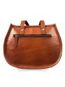 Madosh, Genuine Leather Classic Brown Half Moon Shoulder Tote Style Fashion Sleek Everyday Handbag Purse for Women